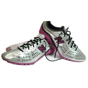 New Balance Women's Sprint Spikes Sz 9.5 Silver Magenta Track & Field Shoes